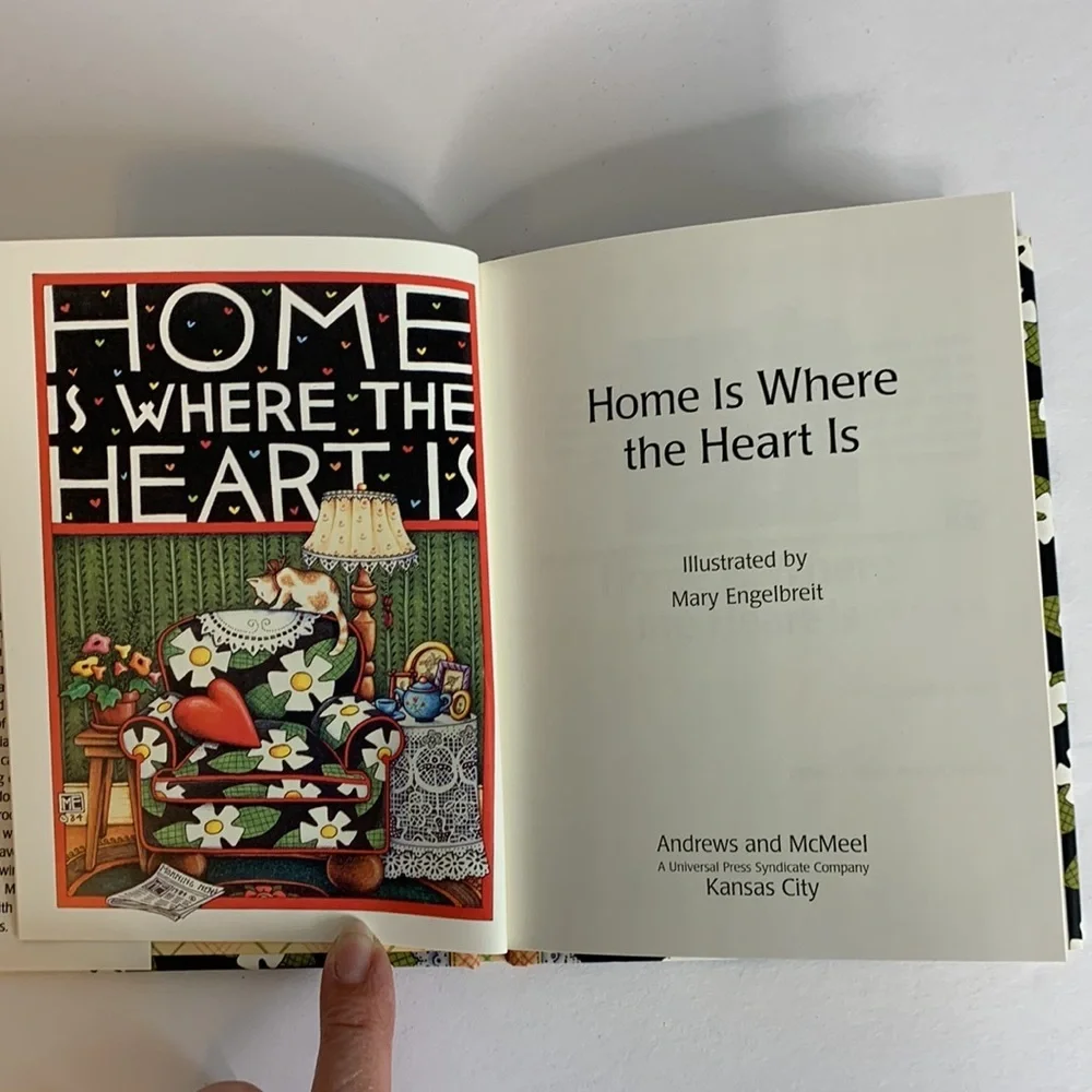 MARY ENGELBREIT “(HOME IS WHERE THE HEART IS”) CHAIR, BOOK, AND NOTE CARDS